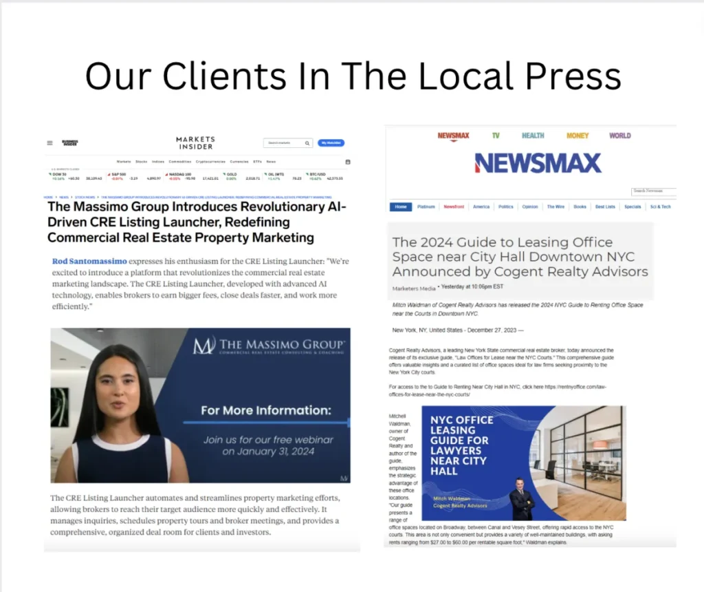 national press for CRE brokers - commercial real estate marketing strategy